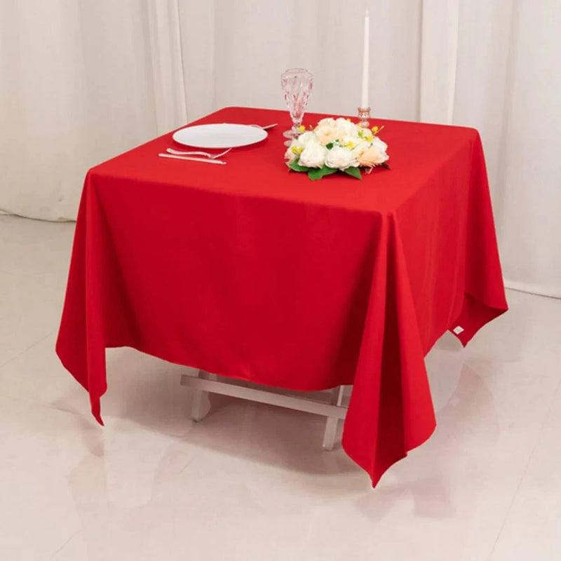 70" Cotton Blend Square Tablecloth with Wrinkle-Resistant Table Cover