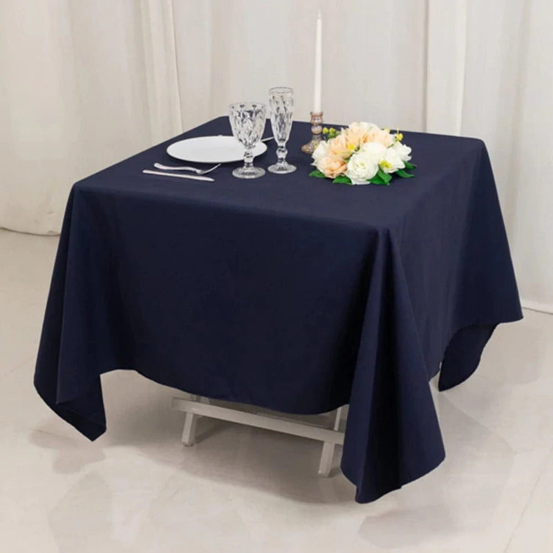 70" Cotton Blend Square Tablecloth with Wrinkle-Resistant Table Cover