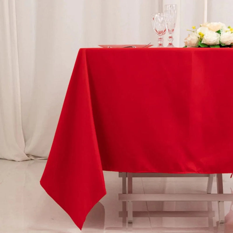 70" Cotton Blend Square Tablecloth with Wrinkle-Resistant Table Cover
