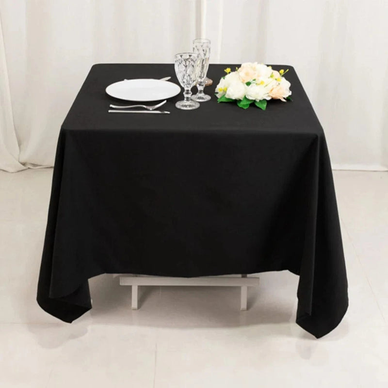 70" Cotton Blend Square Tablecloth with Wrinkle-Resistant Table Cover