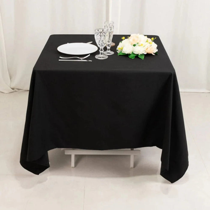 70" Cotton Blend Square Tablecloth with Wrinkle-Resistant Table Cover