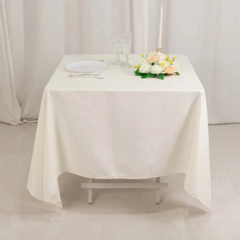 70" Cotton Blend Square Tablecloth with Wrinkle-Resistant Table Cover