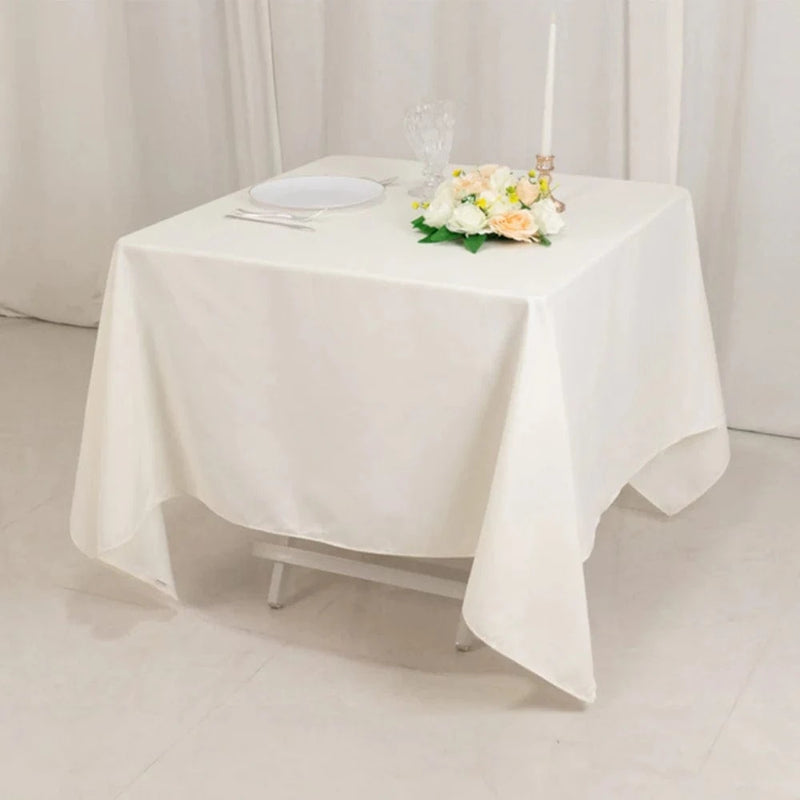 70" Cotton Blend Square Tablecloth with Wrinkle-Resistant Table Cover