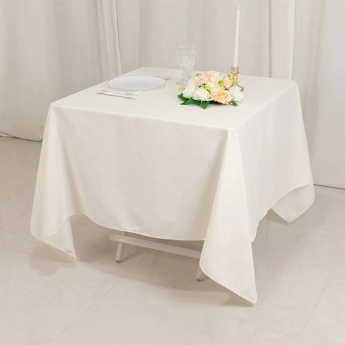 70" Cotton Blend Square Tablecloth with Wrinkle-Resistant Table Cover