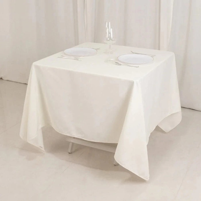 70" Cotton Blend Square Tablecloth with Wrinkle-Resistant Table Cover