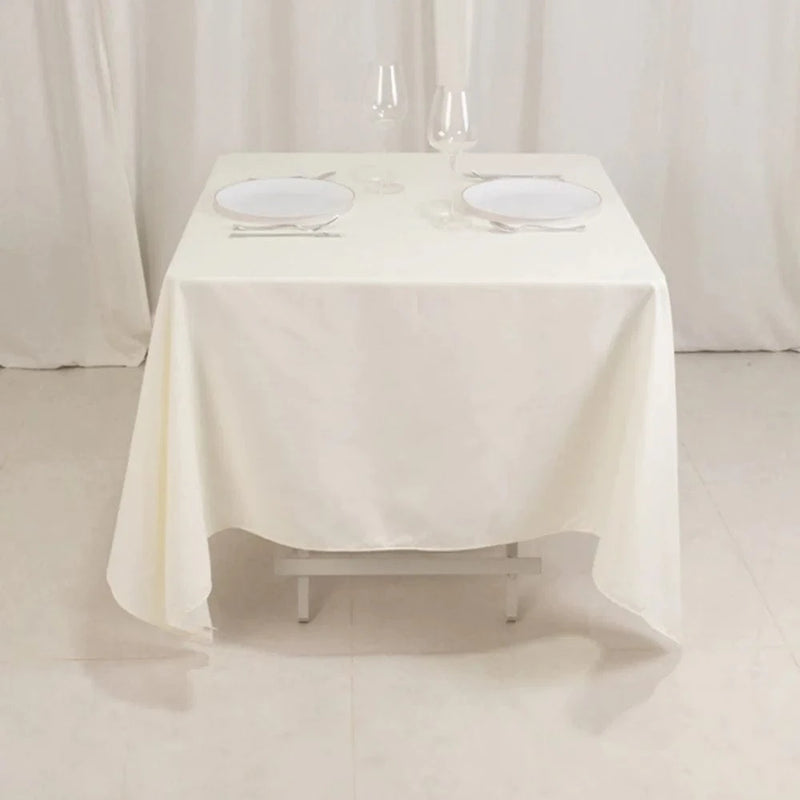 70" Cotton Blend Square Tablecloth with Wrinkle-Resistant Table Cover