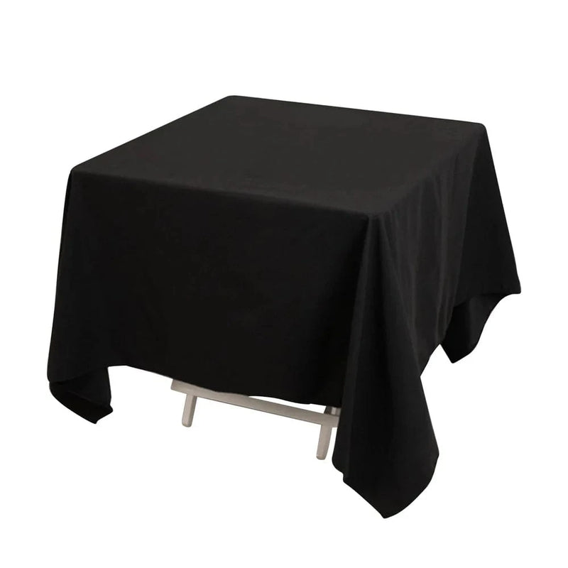 70" Cotton Blend Square Tablecloth with Wrinkle-Resistant Table Cover TAB_COT01_7070_BLK