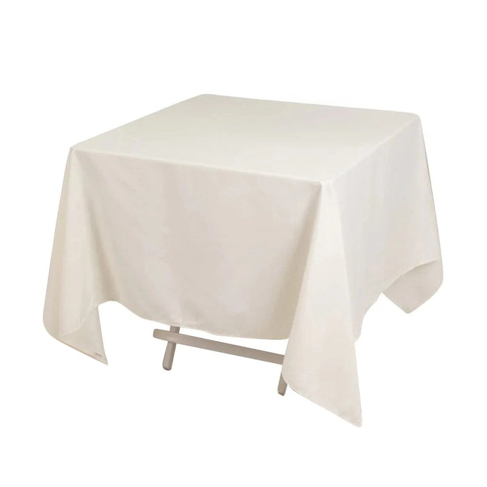 70" Cotton Blend Square Tablecloth with Wrinkle-Resistant Table Cover TAB_COT01_7070_IVR