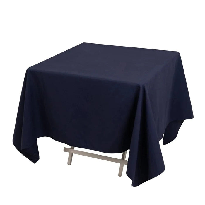 70" Cotton Blend Square Tablecloth with Wrinkle-Resistant Table Cover TAB_COT01_7070_NAVY