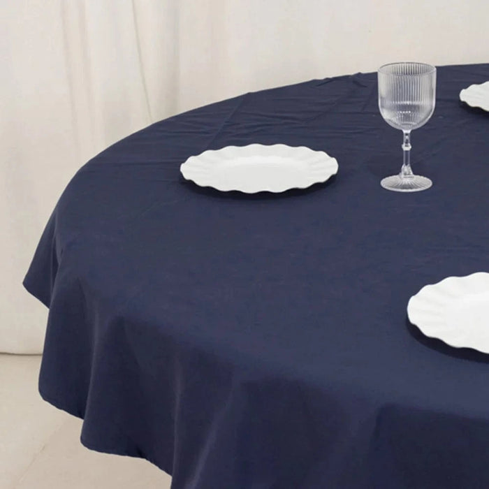 70" High Quality Cotton Round Tablecloth TAB_COT01_70_BLK