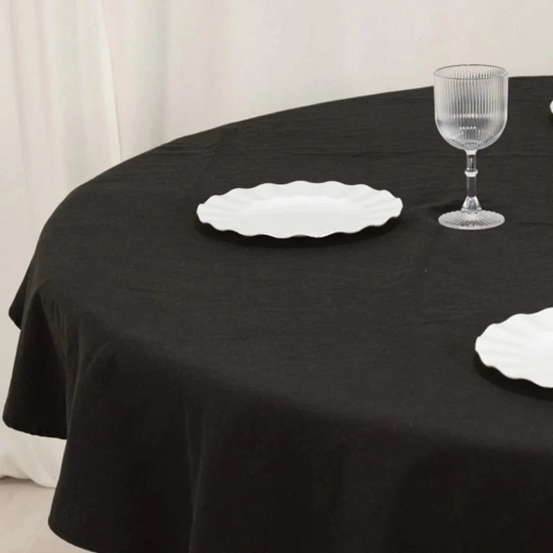 70" High Quality Cotton Round Tablecloth TAB_COT01_70_BLK