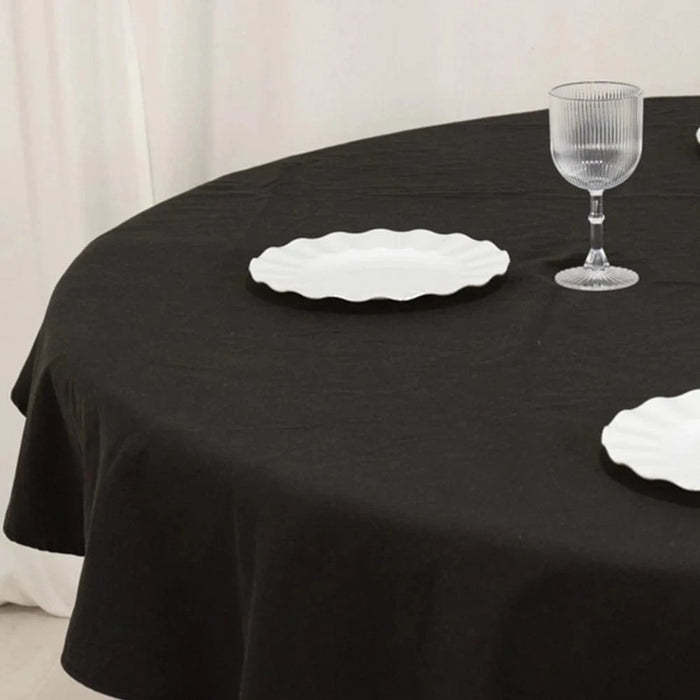 70" High Quality Cotton Round Tablecloth TAB_COT01_70_BLK