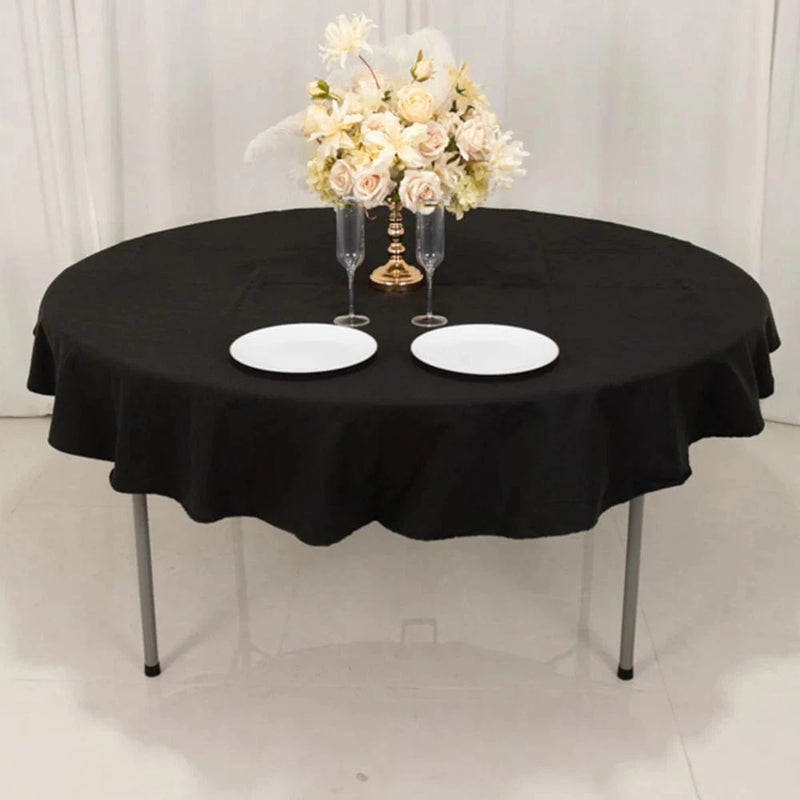 70" High Quality Cotton Round Tablecloth TAB_COT01_70_BLK