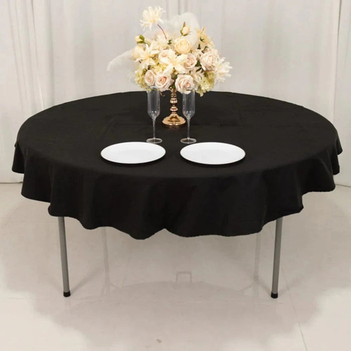 70" High Quality Cotton Round Tablecloth TAB_COT01_70_BLK
