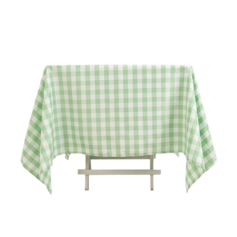 70" x 70" Checkered Gingham Polyester Tablecloth TAB_CHK7070_SAGE