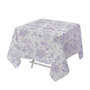 70" x 70" French Toile Pattern Polyester Square Tablecloth - White TAB_PLY_FLORFT_7070_LAV