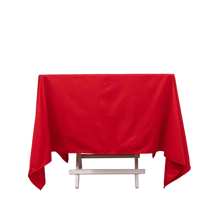70" x 70" Scuba Polyester Square Tablecloth Wedding Table Linens TAB_SCUBA_7070_RED