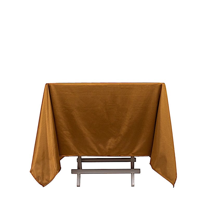 70" x 70" Scuba Polyester Square Tablecloth Wedding Table Linens TAB_SCUBA_SH_7070_GOLD