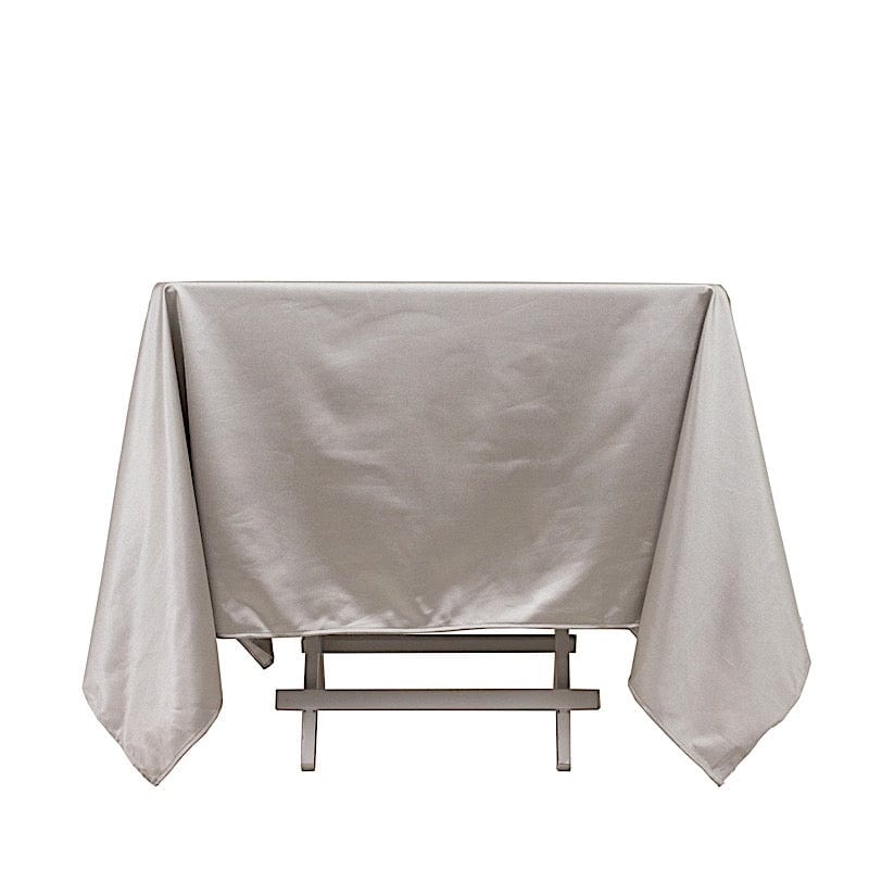70" x 70" Scuba Polyester Square Tablecloth Wedding Table Linens TAB_SCUBA_SH_7070_SILV