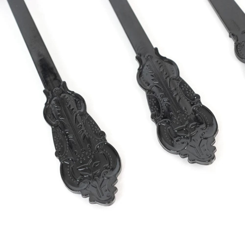 72 Baroque Style Heavy Duty Plastic Cutlery Spoons Forks and Knives Set - Disposable Tableware