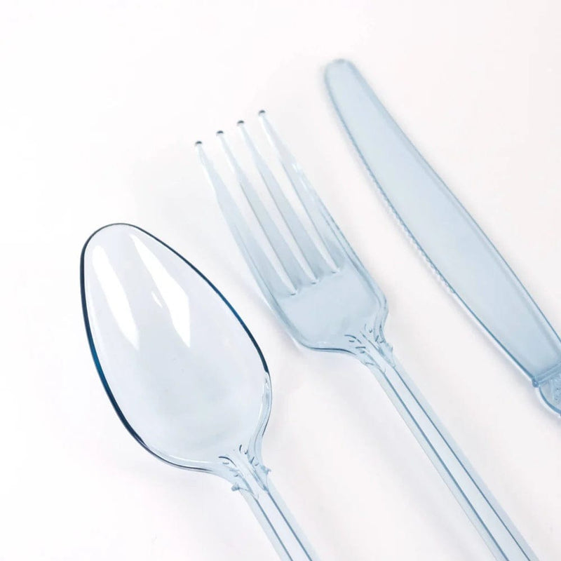 72 Baroque Style Heavy Duty Plastic Cutlery Spoons Forks and Knives Set - Disposable Tableware