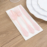 72 Baroque Style Heavy Duty Plastic Cutlery Spoons Forks and Knives Set - Disposable Tableware