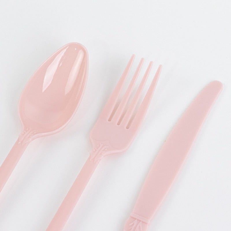 72 Baroque Style Heavy Duty Plastic Cutlery Spoons Forks and Knives Set - Disposable Tableware