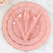 72 Baroque Style Heavy Duty Plastic Cutlery Spoons Forks and Knives Set - Disposable Tableware