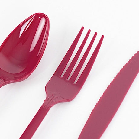 72 Baroque Style Heavy Duty Plastic Cutlery Spoons Forks and Knives Set - Disposable Tableware
