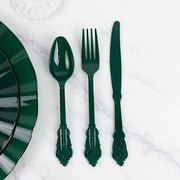 72 Baroque Style Heavy Duty Plastic Cutlery Spoons Forks and Knives Set - Disposable Tableware