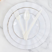 72 Baroque Style Heavy Duty Plastic Cutlery Spoons Forks and Knives Set - Disposable Tableware