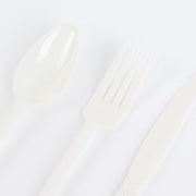 72 Baroque Style Heavy Duty Plastic Cutlery Spoons Forks and Knives Set - Disposable Tableware