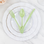 72 Baroque Style Heavy Duty Plastic Cutlery Spoons Forks and Knives Set - Disposable Tableware
