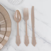 72 Baroque Style Heavy Duty Plastic Cutlery Spoons Forks and Knives Set - Disposable Tableware