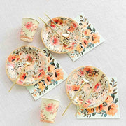 72 Disposable Dinnerware Set with Pink Floral Print - Sage Green DSP_PSET_R005_SAGE