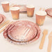 72 Disposable Tableware Set with Diamonds Glitter Drip Pattern - Rose Gold DSP_PSET_R003_054