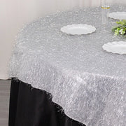 72" Metallic Fringe Shag Tinsel Square Polyester Table Overlay - Black