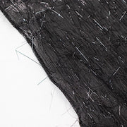 72" Metallic Fringe Shag Tinsel Square Polyester Table Overlay - Black