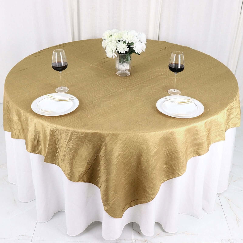 72" x 72" Accordion Crinkled Taffeta Square Table Overlay
