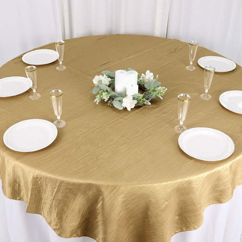 72" x 72" Accordion Crinkled Taffeta Square Table Overlay