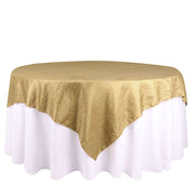 72" x 72" Accordion Crinkled Taffeta Square Table Overlay LAY72_ACRNK_GOLD