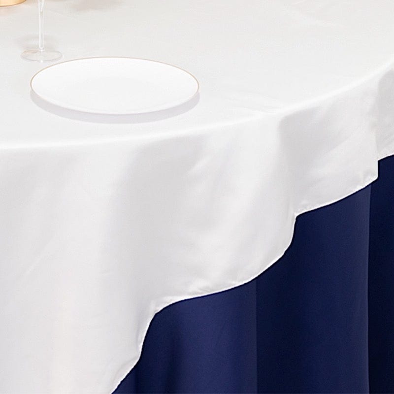 72" x 72" Satin Square Table Overlay Smooth Finish