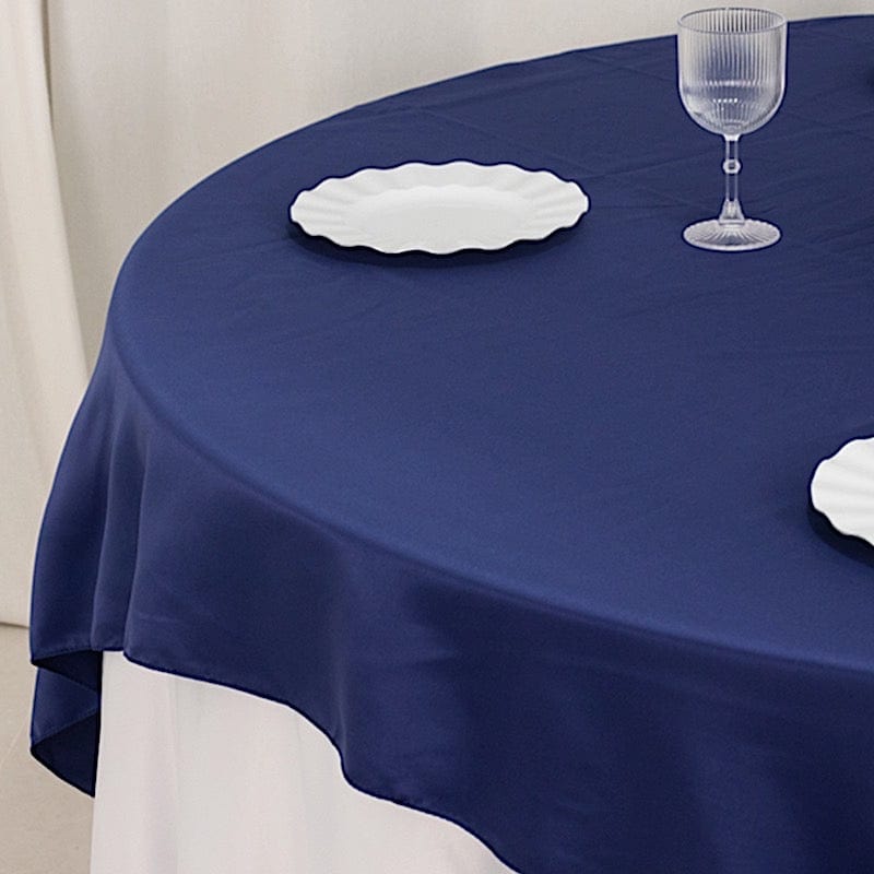 72" x 72" Satin Square Table Overlay Smooth Finish