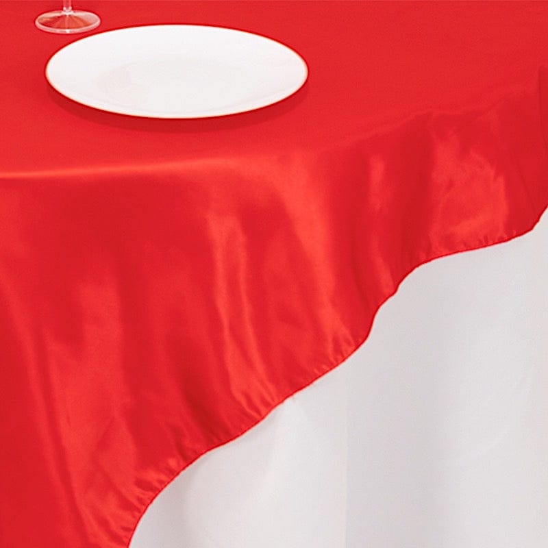 72" x 72" Satin Square Table Overlay Smooth Finish