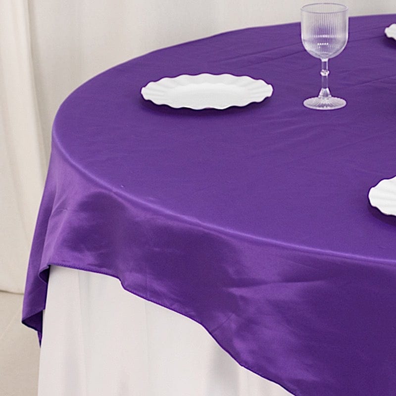 72" x 72" Satin Square Table Overlay Smooth Finish