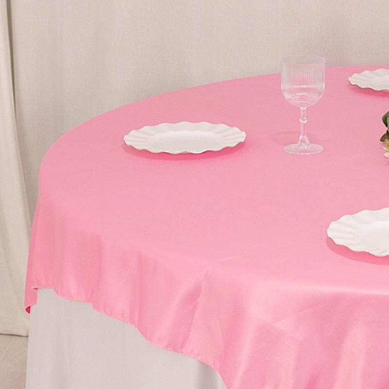 72" x 72" Satin Square Table Overlay Smooth Finish