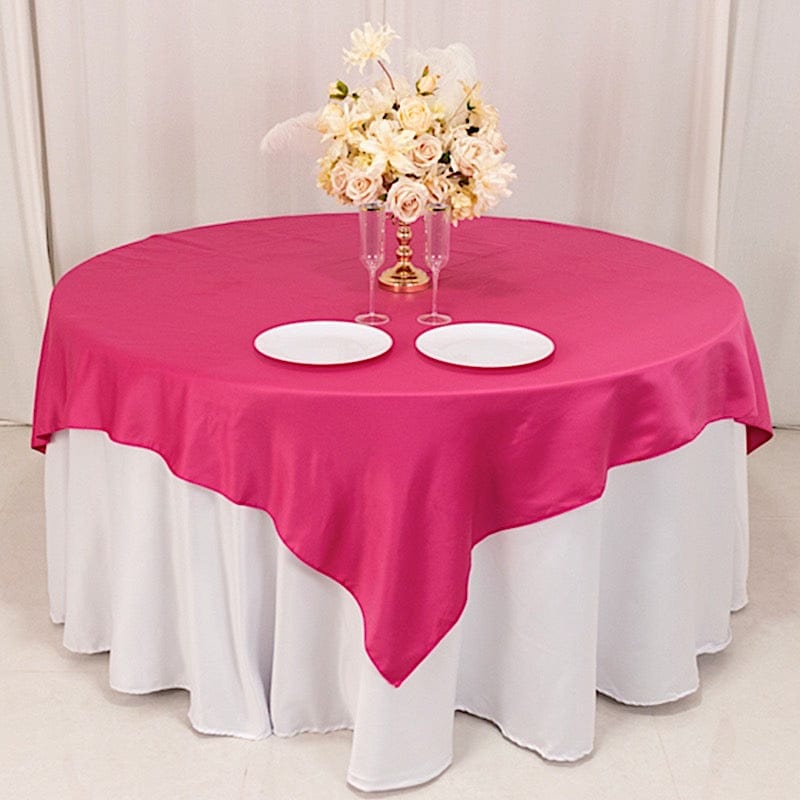 72" x 72" Satin Square Table Overlay Smooth Finish