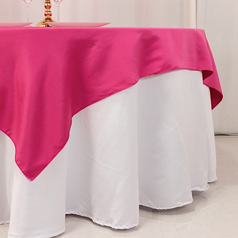 72" x 72" Satin Square Table Overlay Smooth Finish
