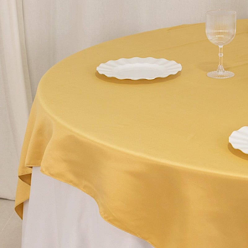 72" x 72" Satin Square Table Overlay Smooth Finish