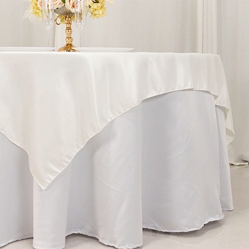 72" x 72" Satin Square Table Overlay Smooth Finish